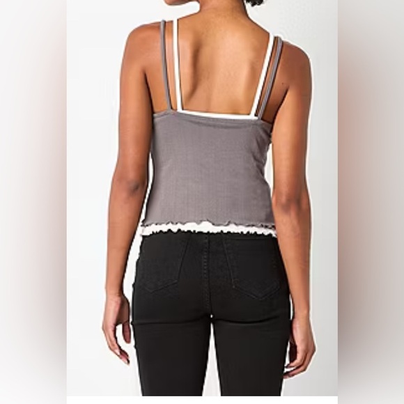 Arizona Womens Juniors Square Neck Sleeveless Tank Top - Picture 4 of 6